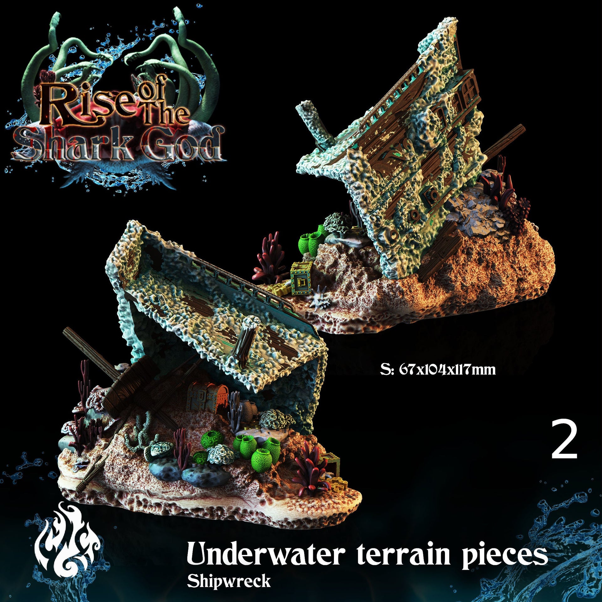 Shipwreck Terrain  - Crippled God Foundry- Rise of the Shark God 