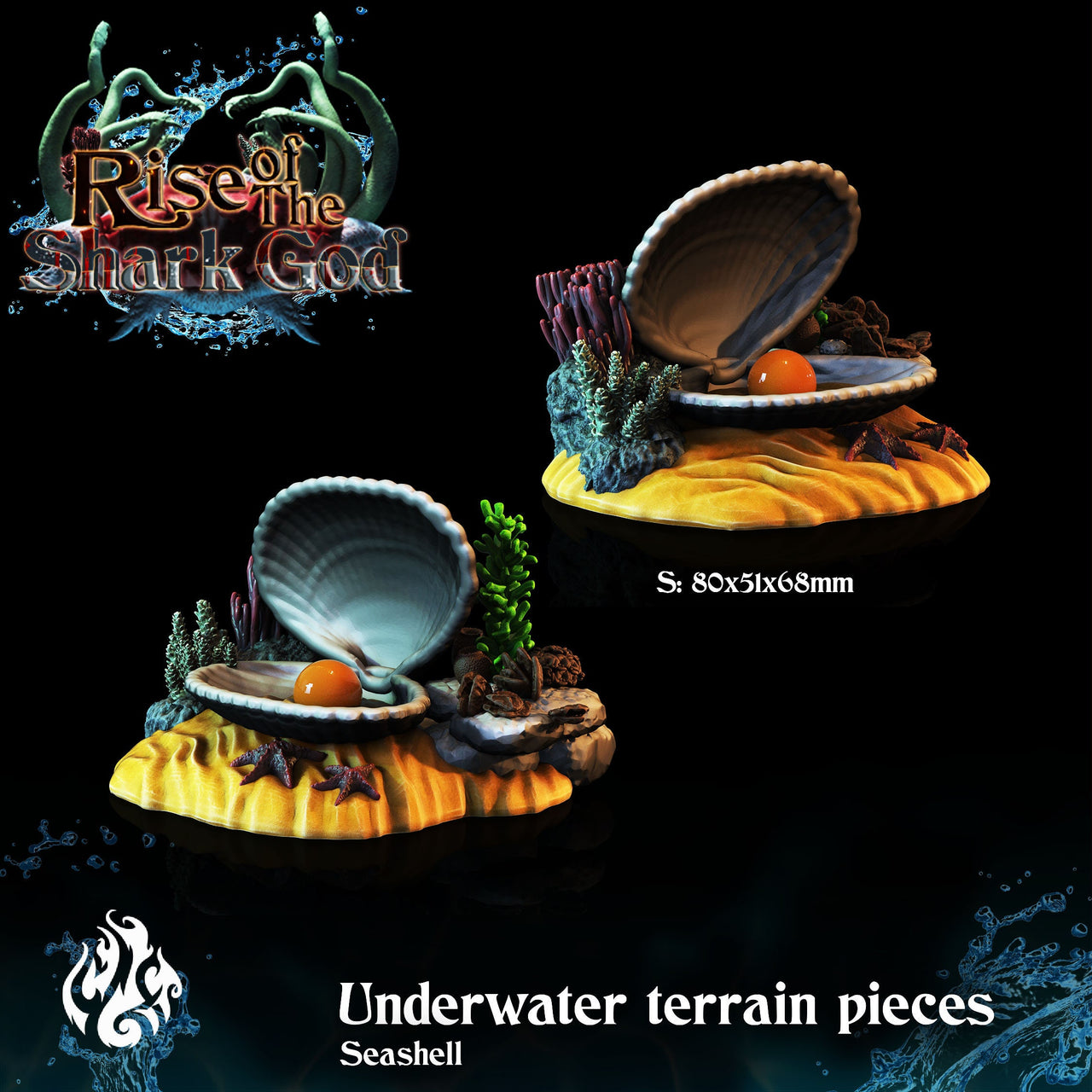 Underwater Scatter Terrain Terrain  - Crippled God Foundry- Rise of the Shark God 