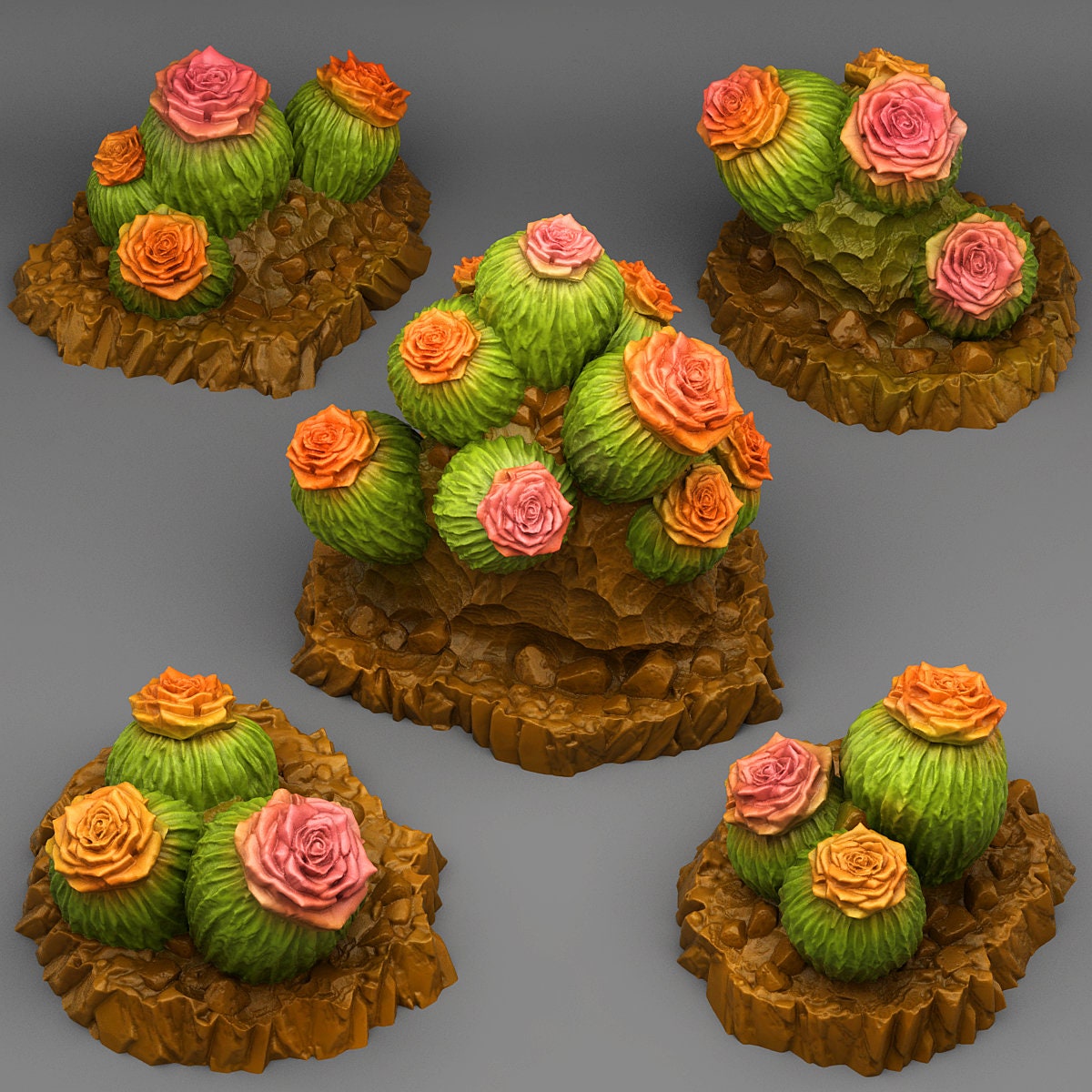 Cactus Flowers Scatter Terrain - Fantastic Plants and Rocks 