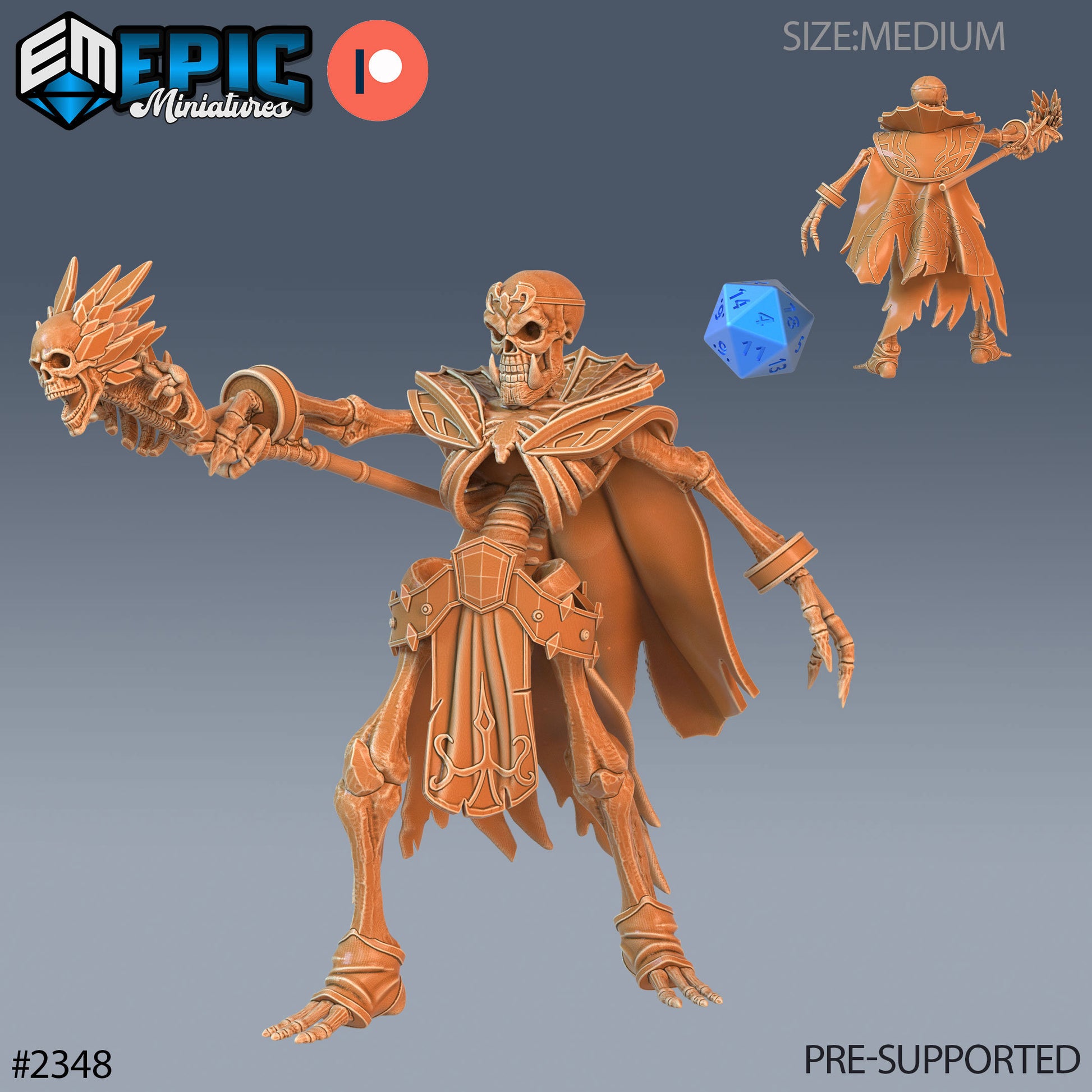 Skeleton Orc Warlock - Epic Miniatures 