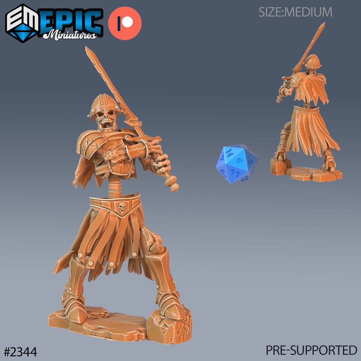 Skeleton Orc Warrior - Epic Miniatures 
