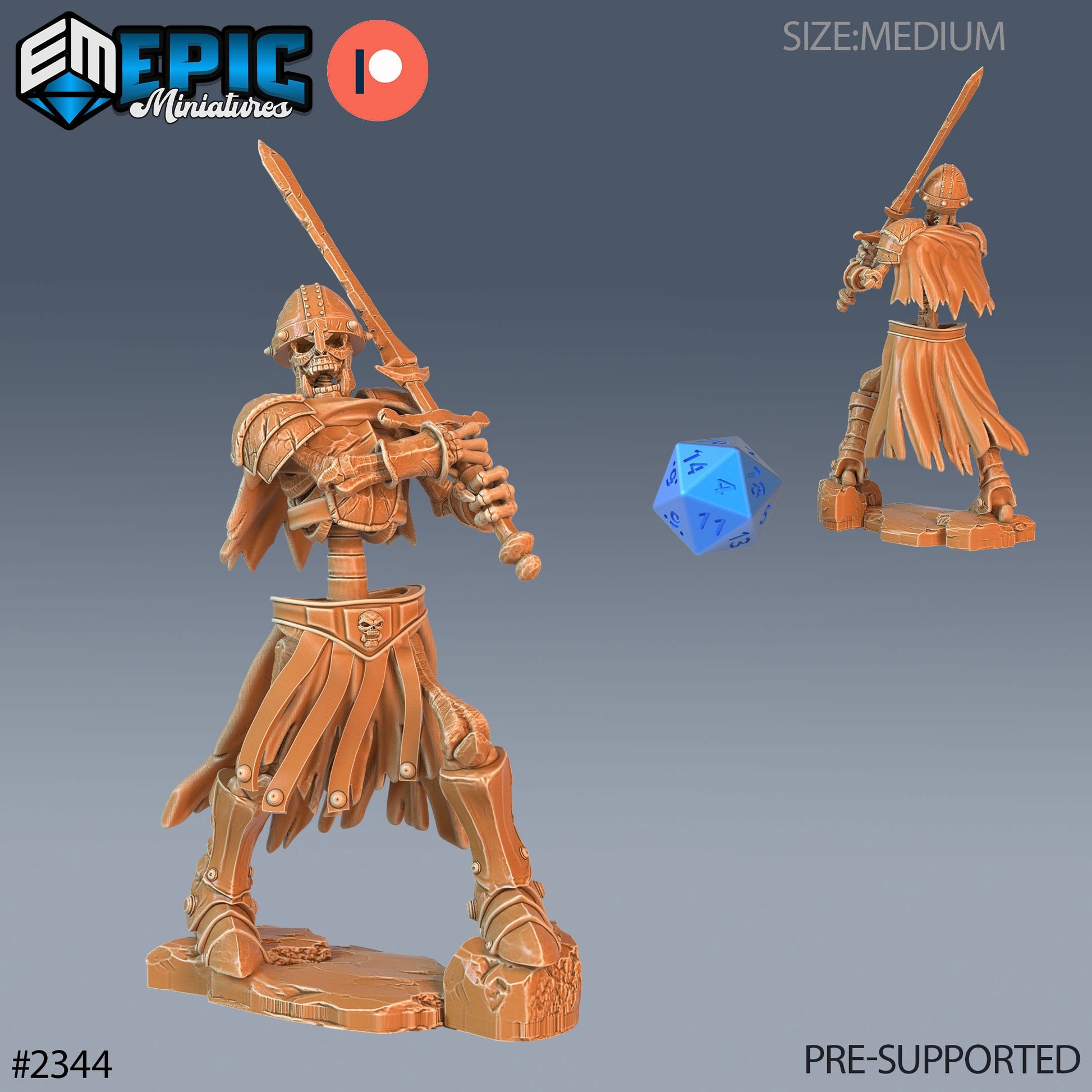 Skeleton Orc Warrior - Epic Miniatures 