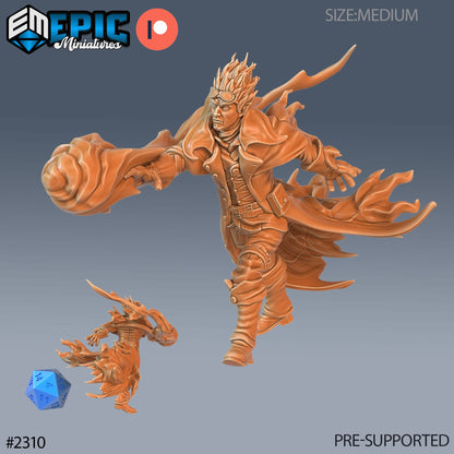 Fire Genasi Adventurer - Epic Miniatures 