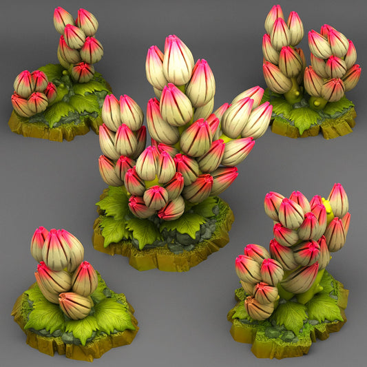 Tropical Flowers Scatter Terrain - Fantastic Plants and Rocks 