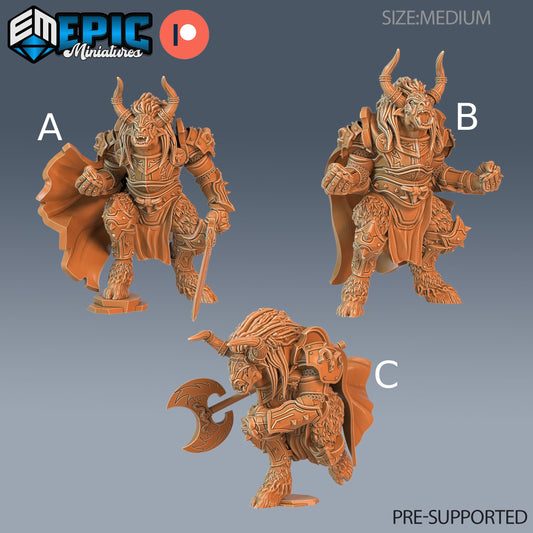 Wooly Minotaur Paladin - Epic Miniatures 