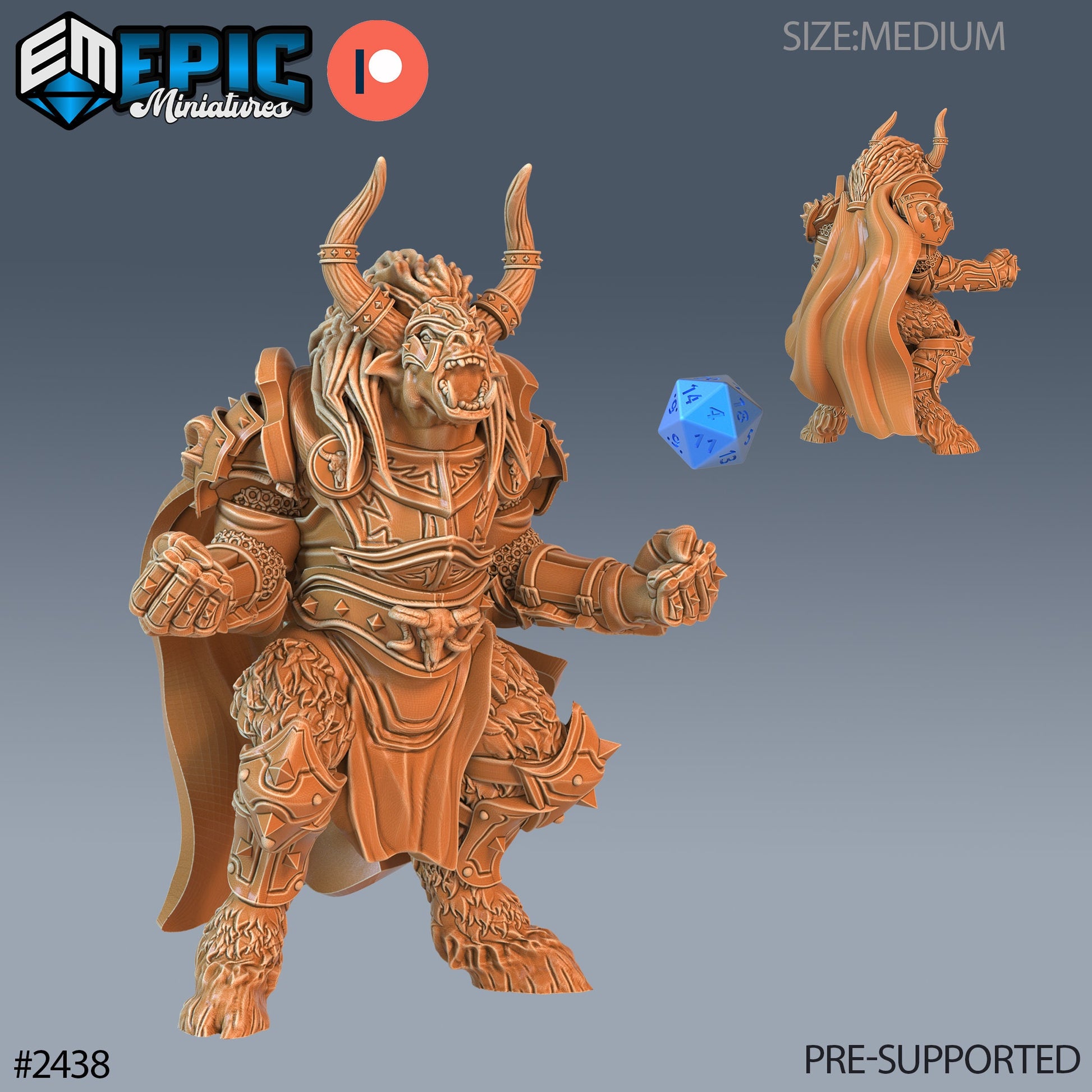 Wooly Minotaur Paladin - Epic Miniatures 