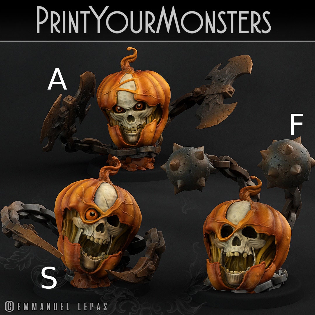 Skull Pumpkins - Print Your Monsters 