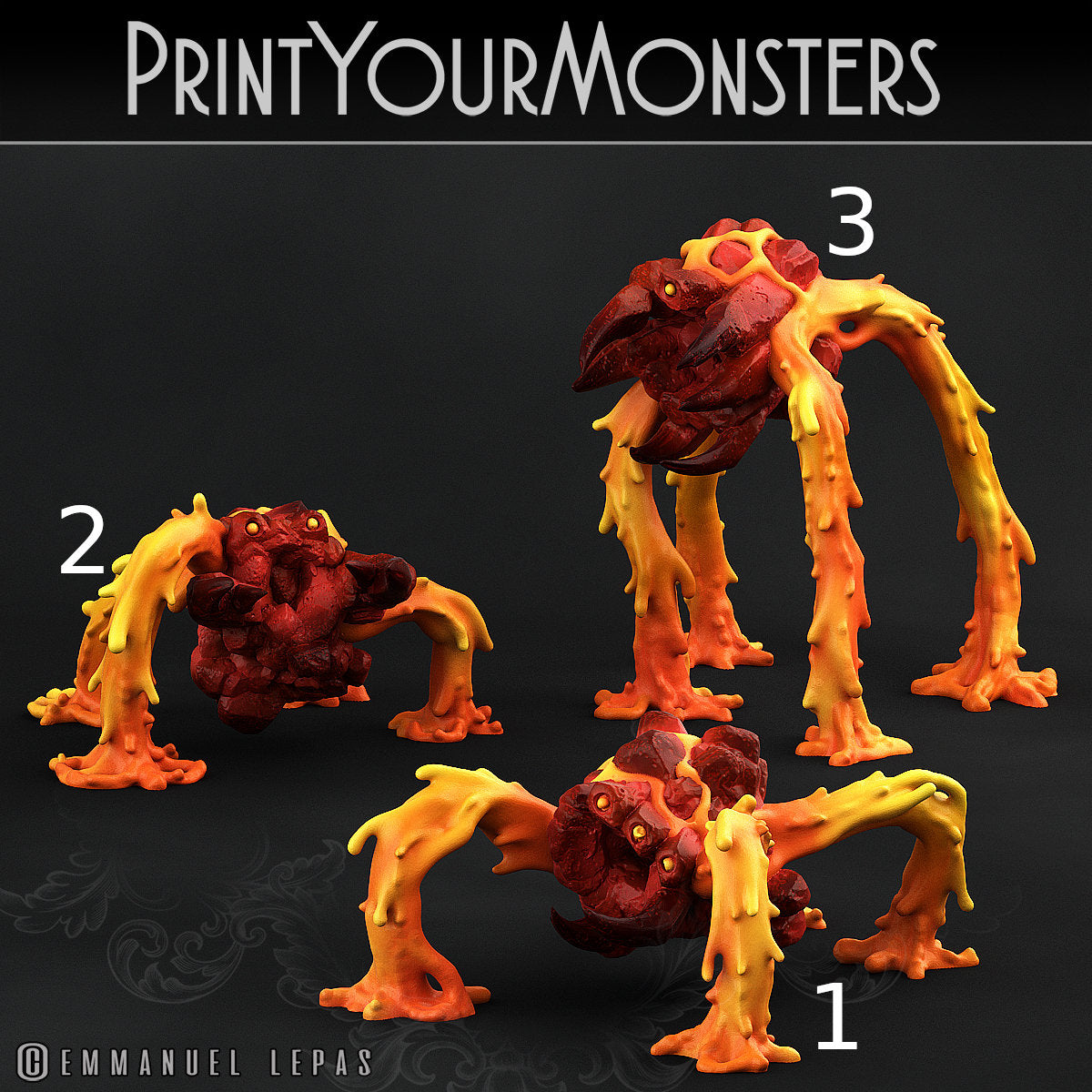 Magma Spiders - Print Your Monsters 