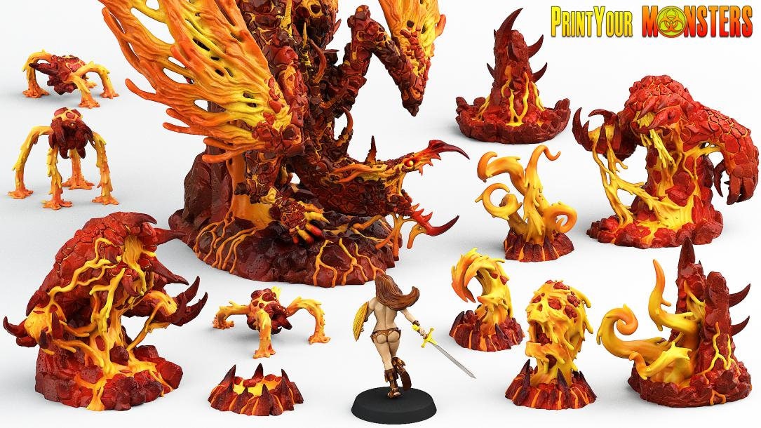 Infernal Magma Elementals - Print Your Monsters 