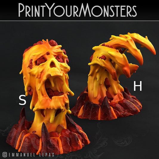 Infernal Magma Skull and Hand - Print Your Monsters 