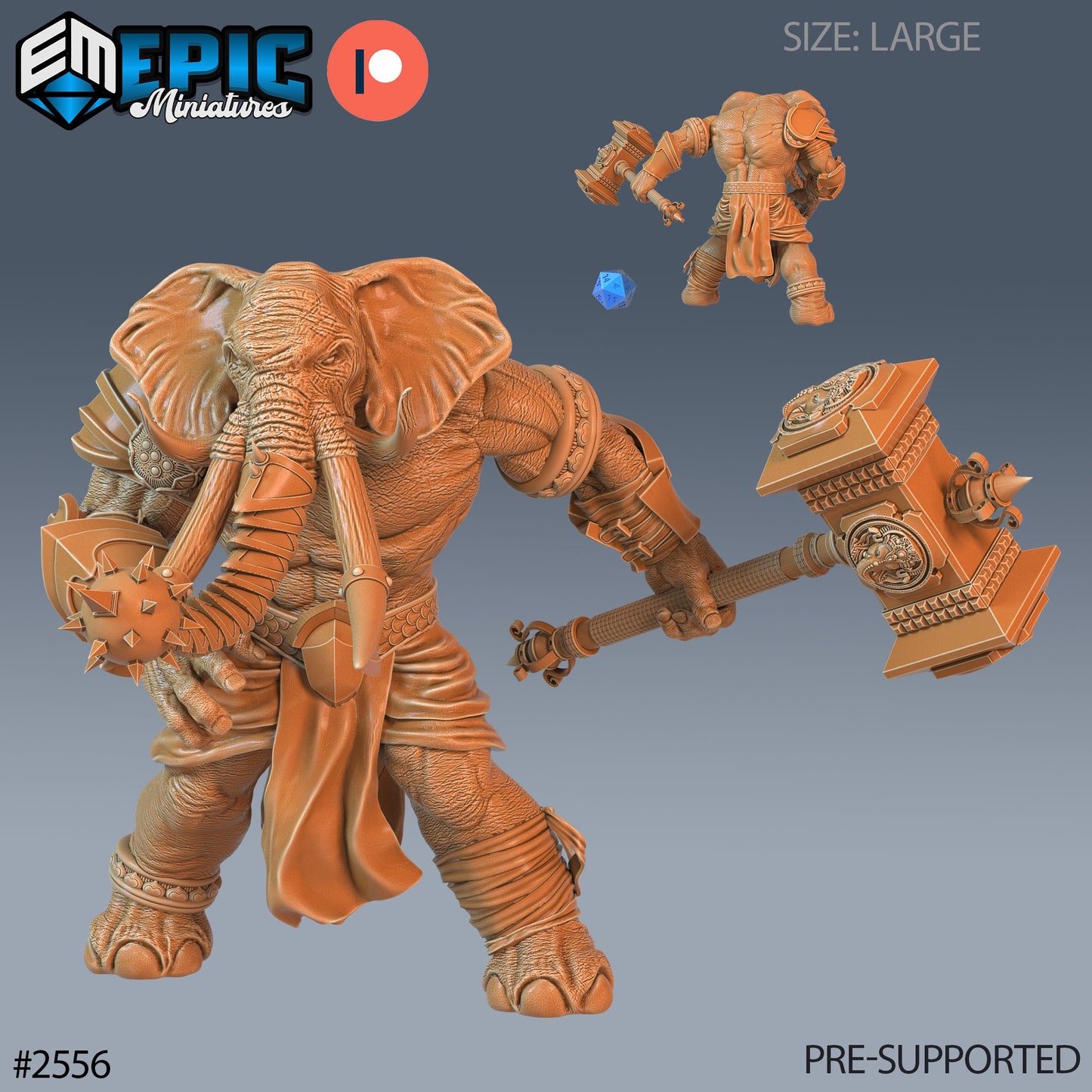 Elephant Folk Barbarian - Epic Miniatures 