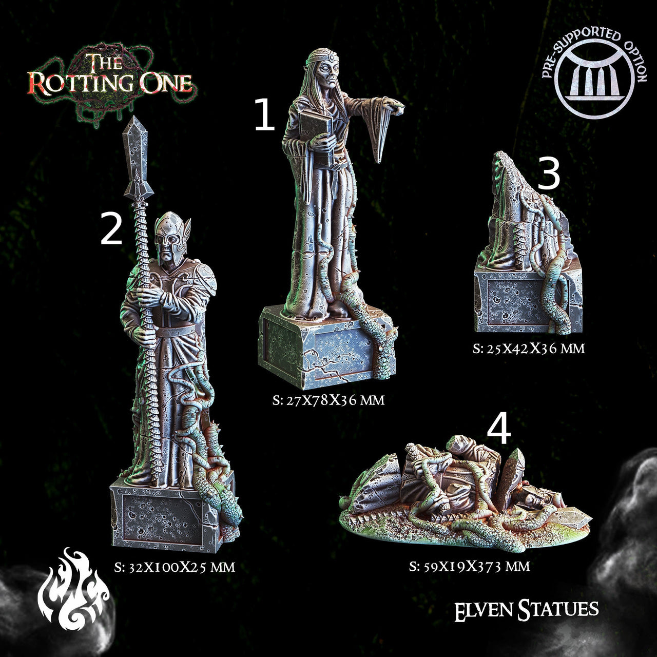 Elven Statue - Crippled God Foundry - The Rotting One 