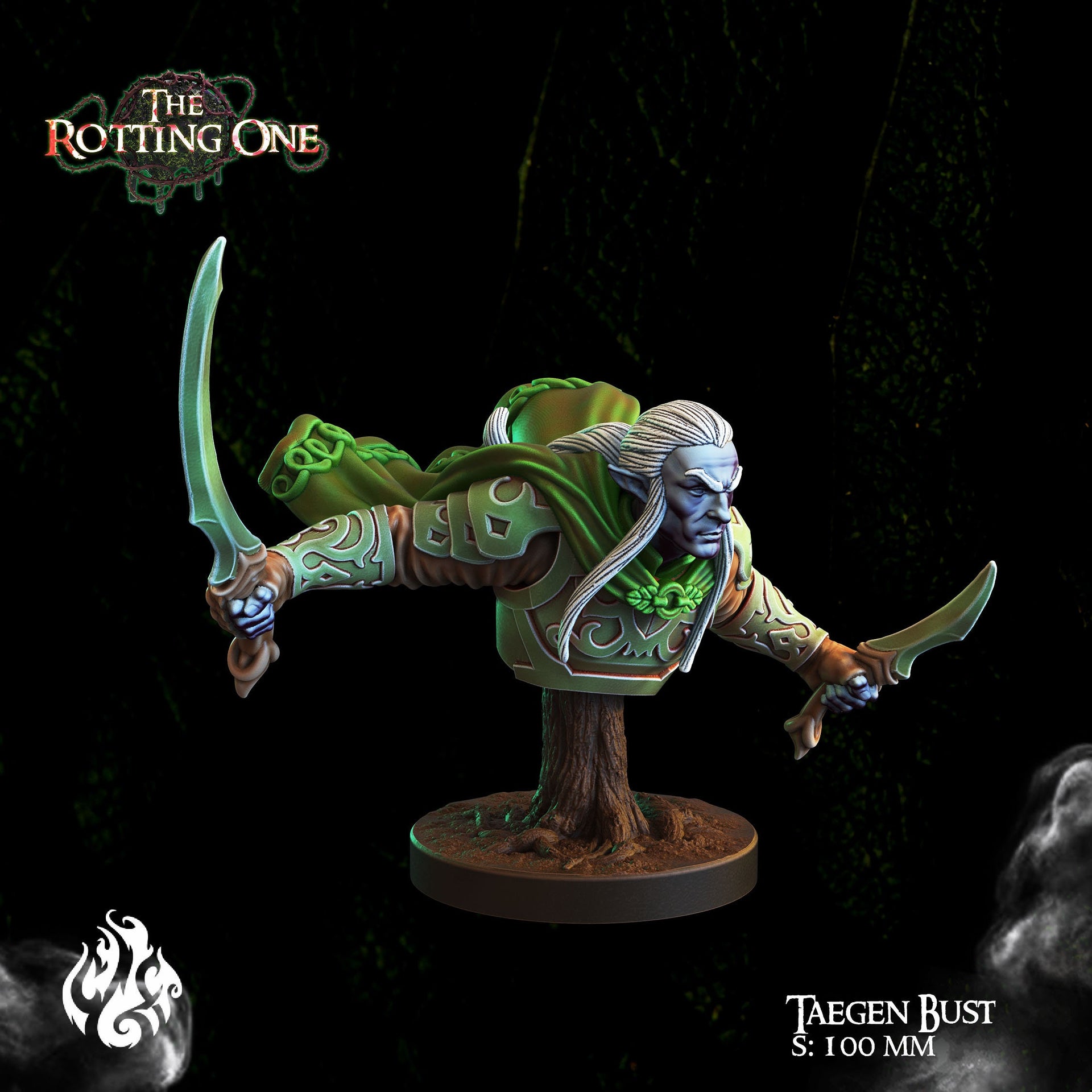 Taegen, Elf Ranger Bust - Crippled God Foundry - The Rotting One 
