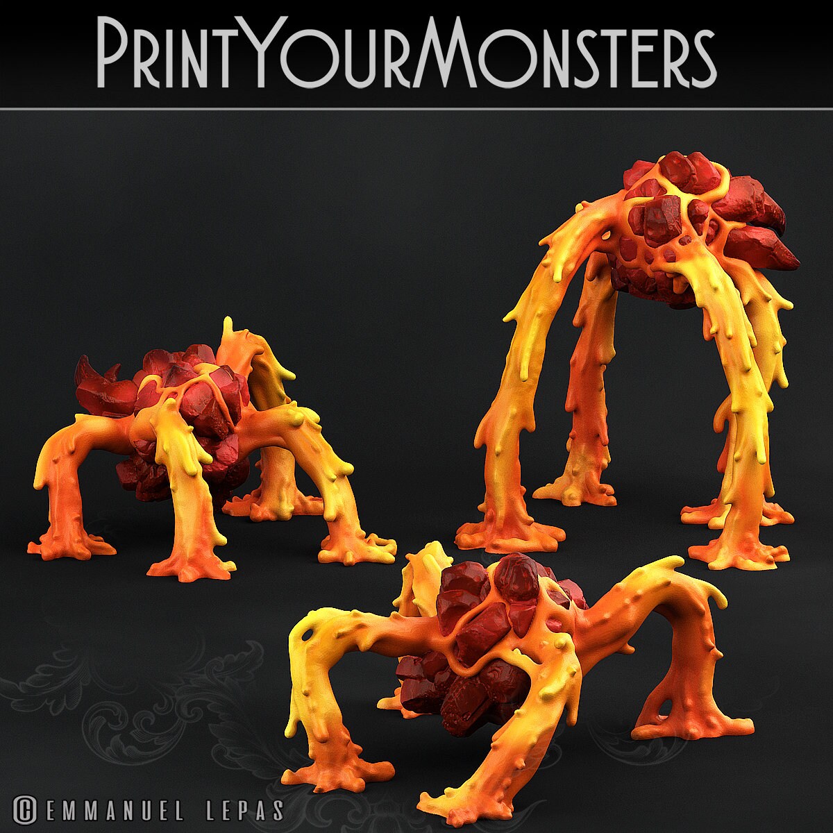 Magma Spiders - Print Your Monsters 