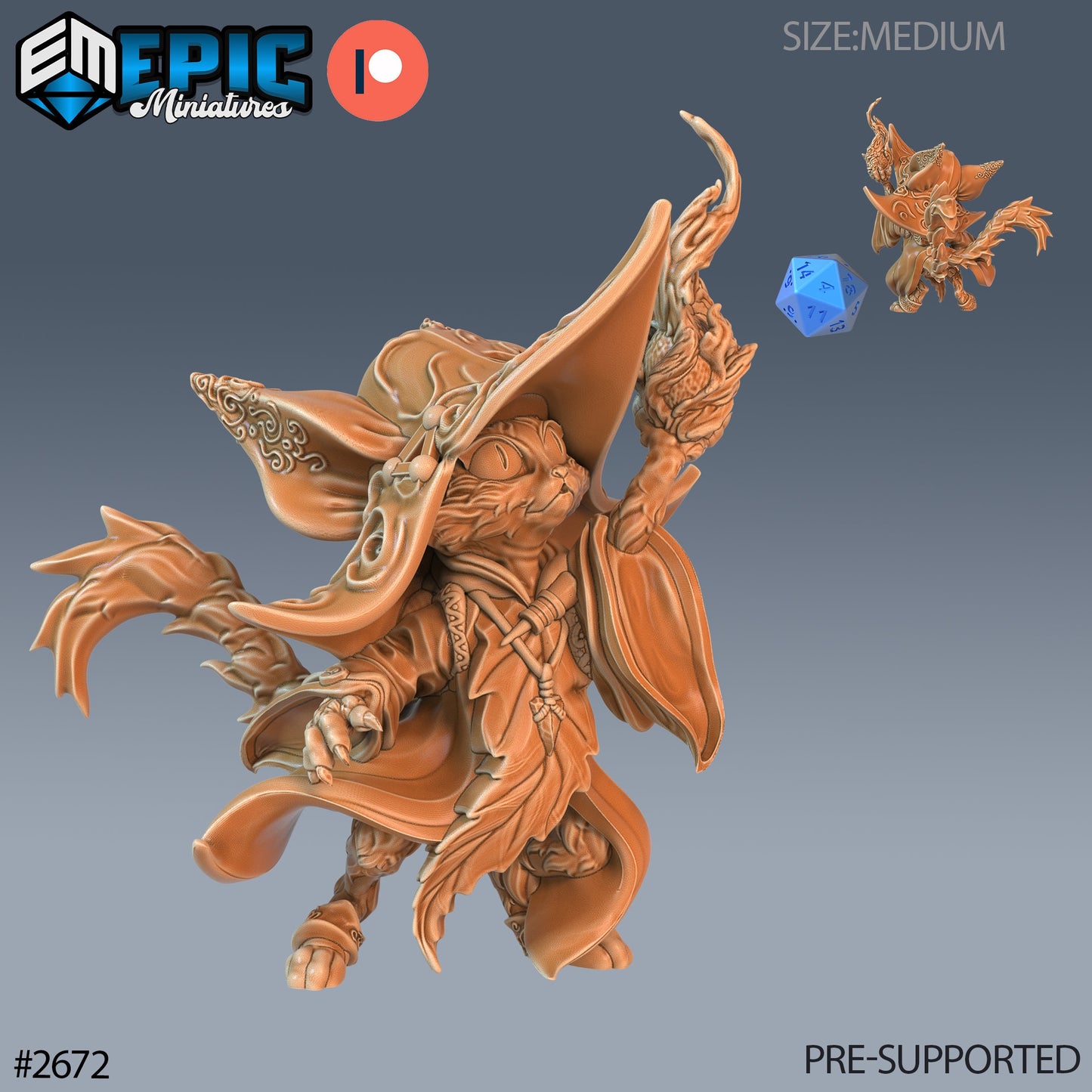 Cat Folk Druid - Epic Miniatures 