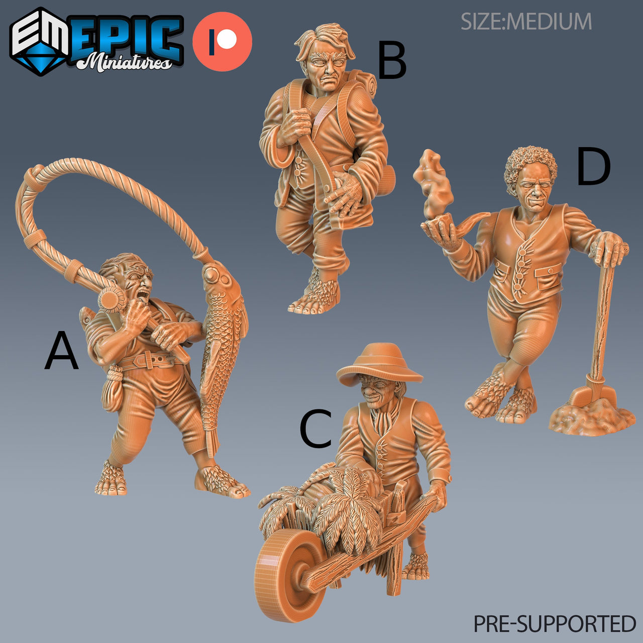 Halfling Villagers- Epic Miniatures