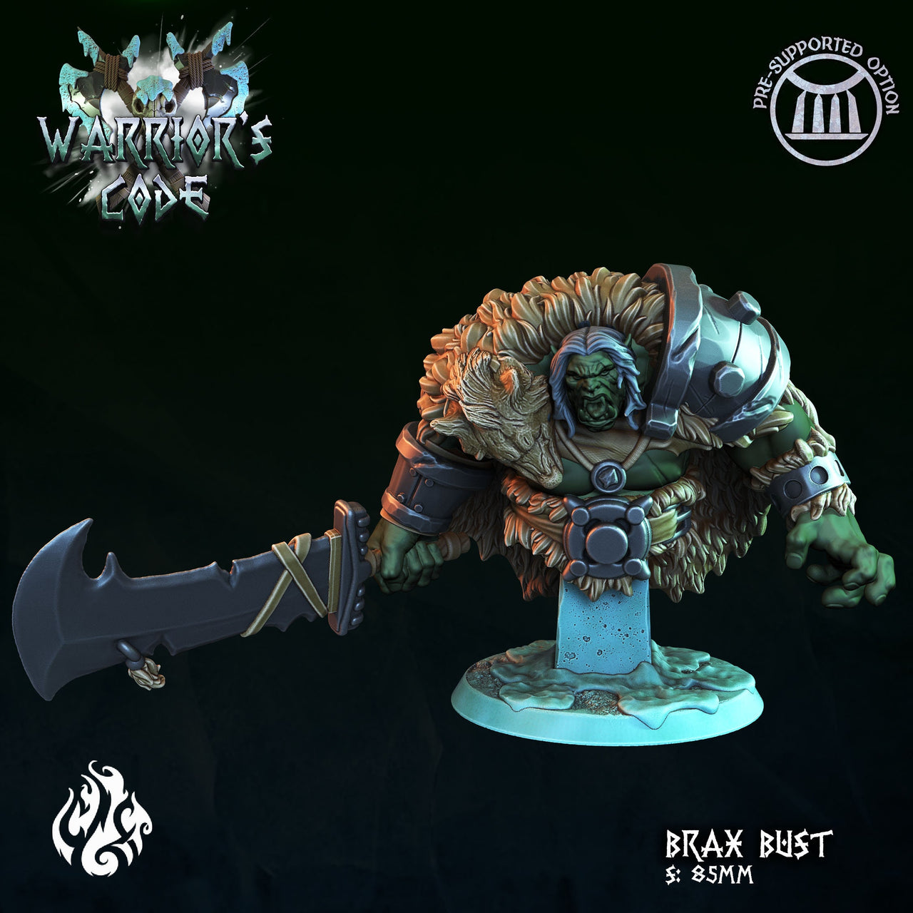 Brax Wolfsbane, Orc Hero Bust - Crippled God Foundry - Warriors Code 