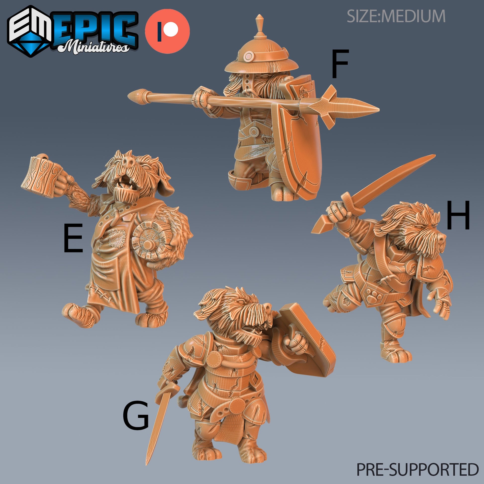 Dog Folk Tribe - Epic Miniatures 