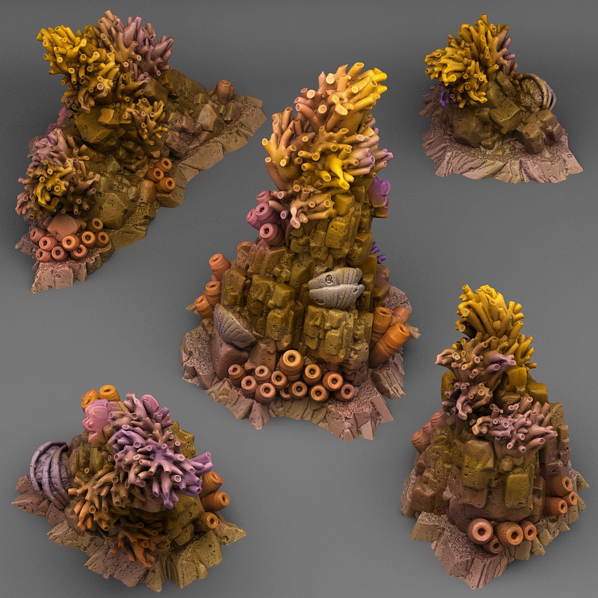 Mystical Coral Rocks Scatter Terrain - Fantastic Plants and Rocks