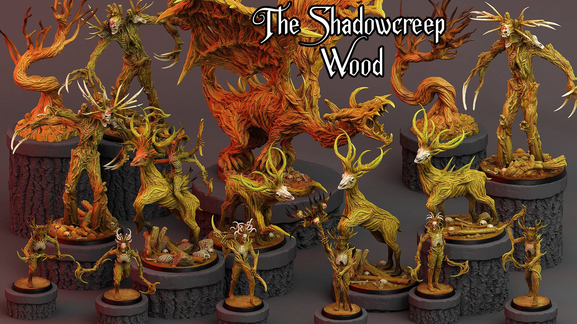 Dark Tree Men, Dryad Demons - Print Your Monsters