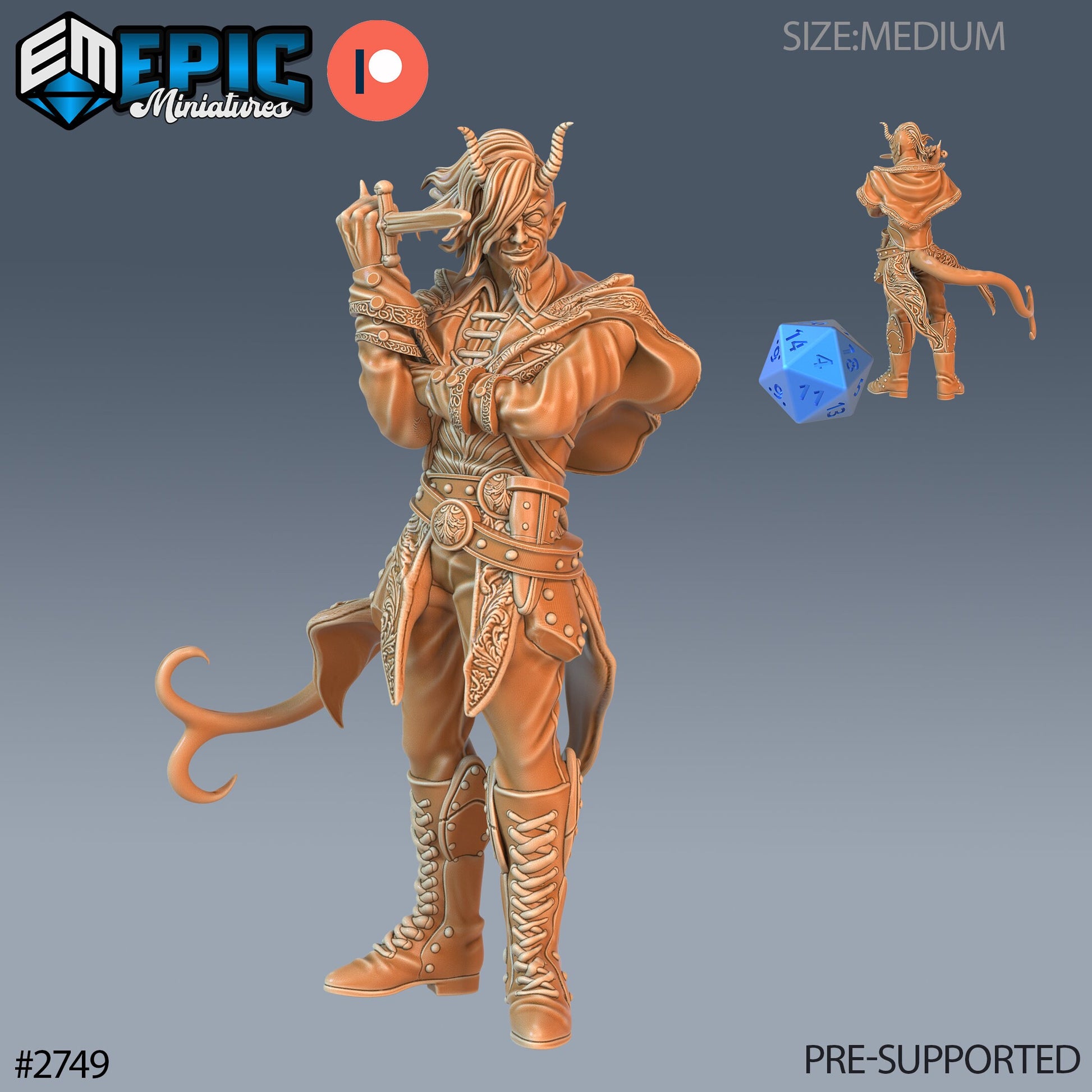 Tiefling Adventurer- Epic Miniatures