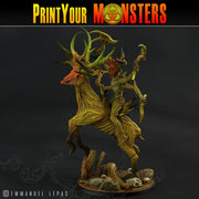 Dark Tree Man Champion, Dryad on Deer Elemental - Print Your Monsters