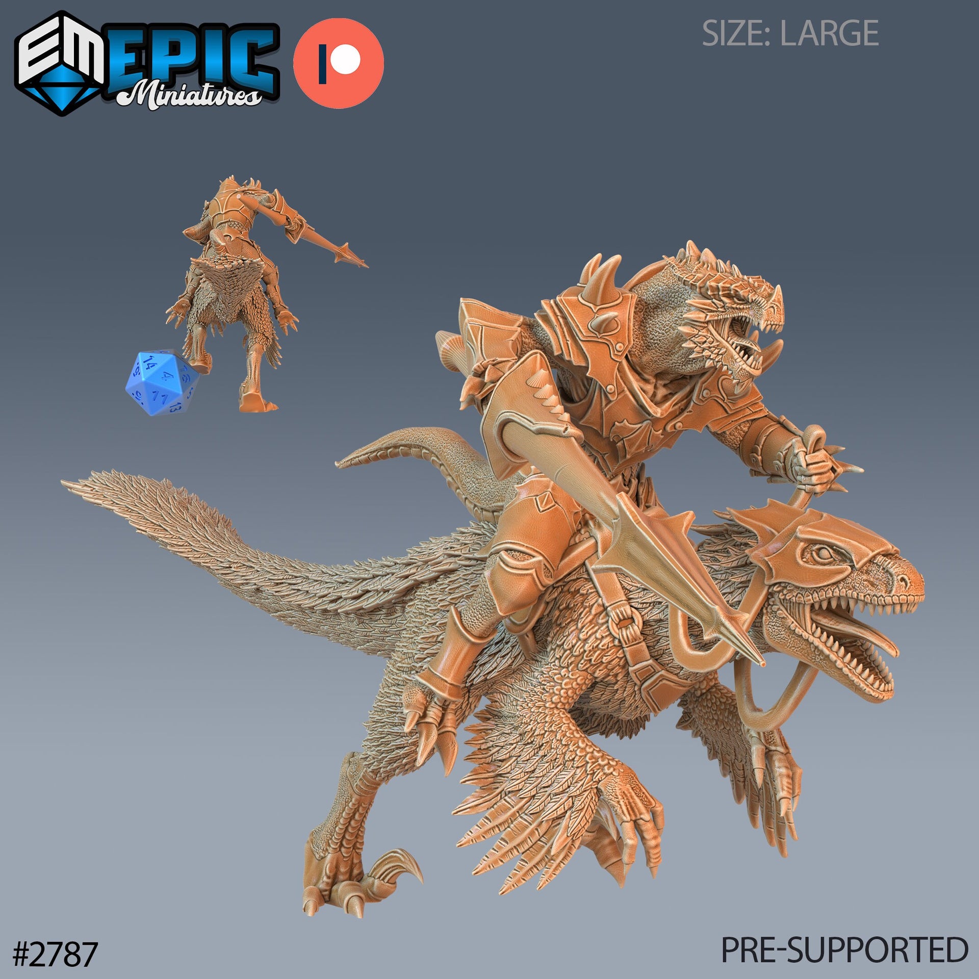 Dragonborn Raptor Rider - Epic Miniatures