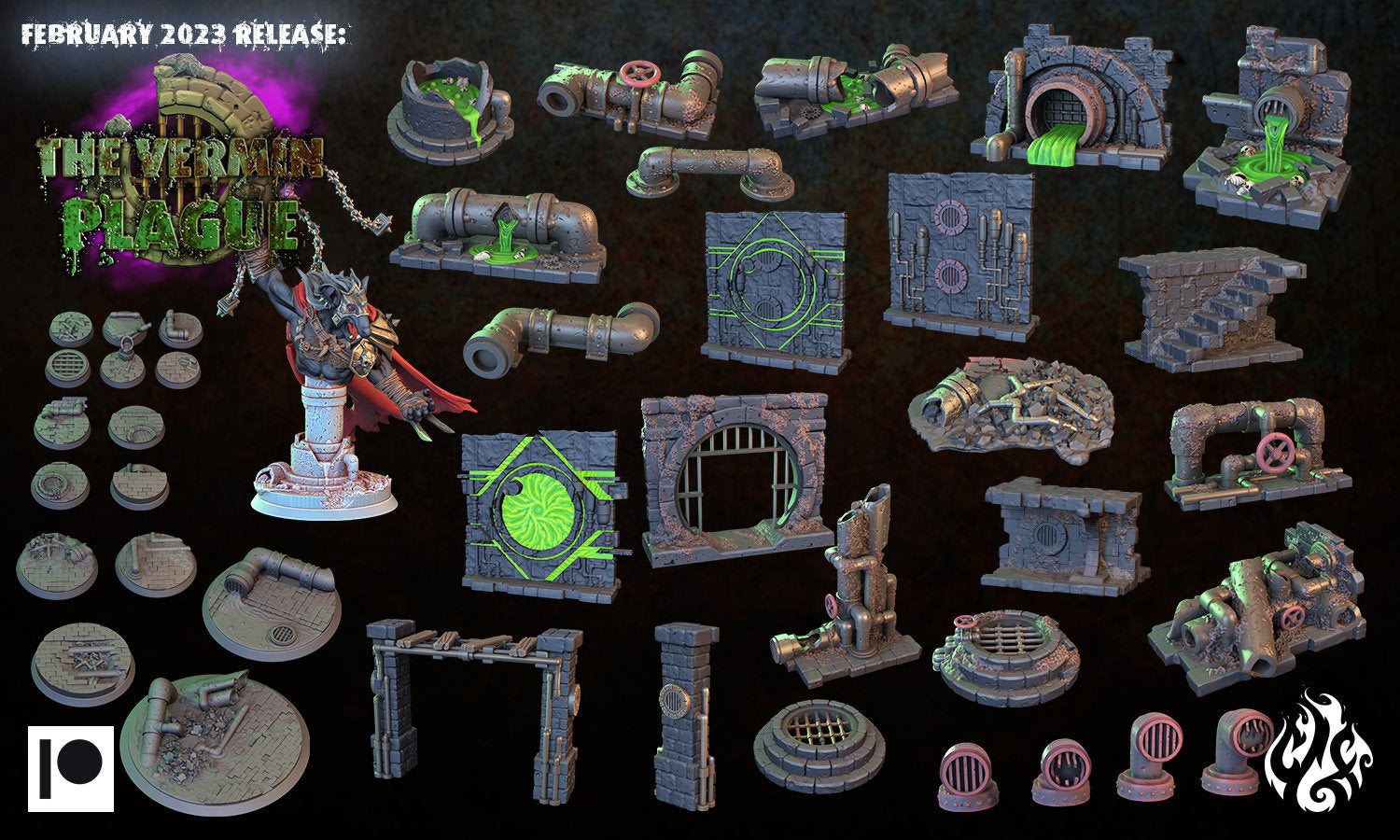 Sewer Terrain Pipe Pieces - Crippled God Foundry - The Tainted Chapel