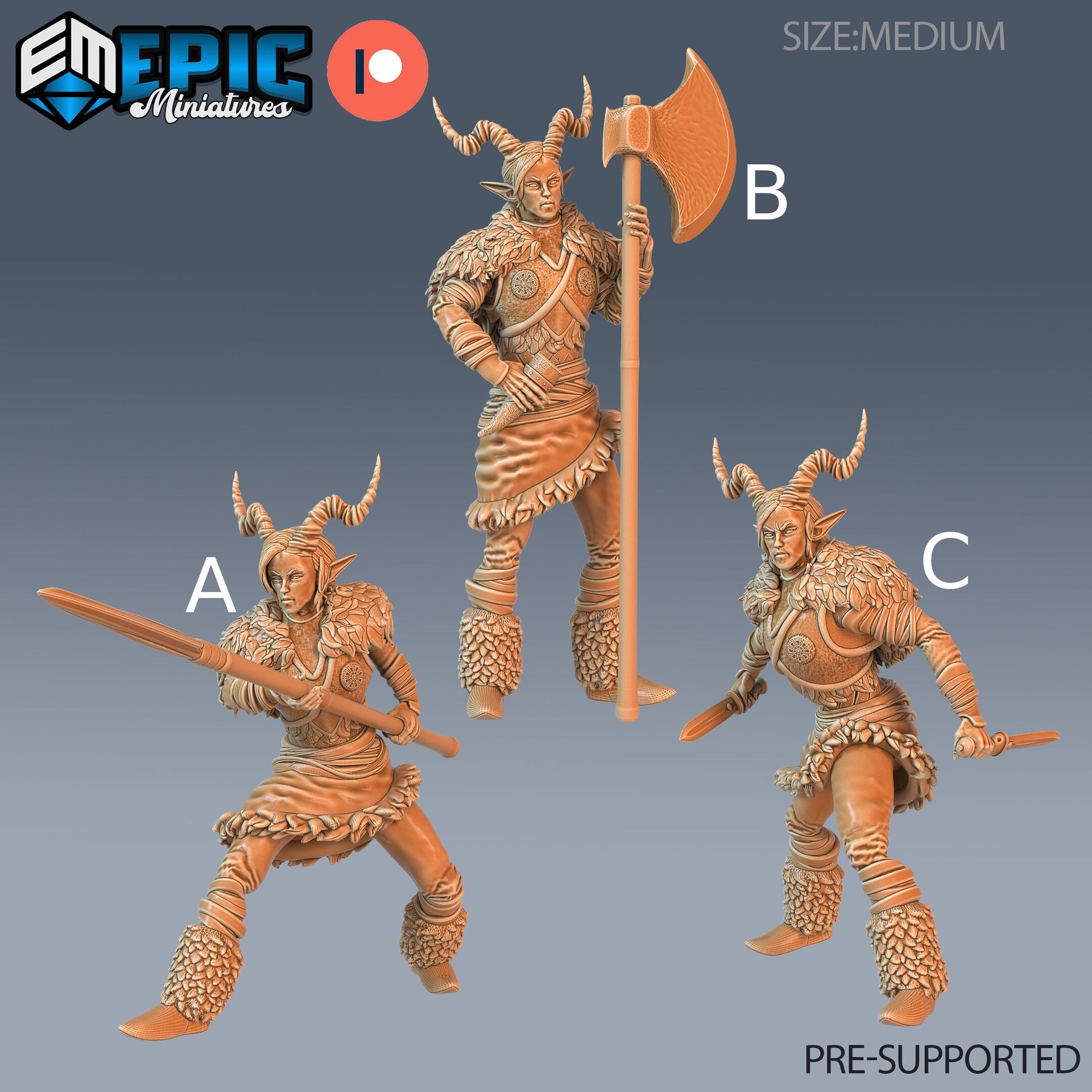 Tiefling Viking Female - Epic Miniatures