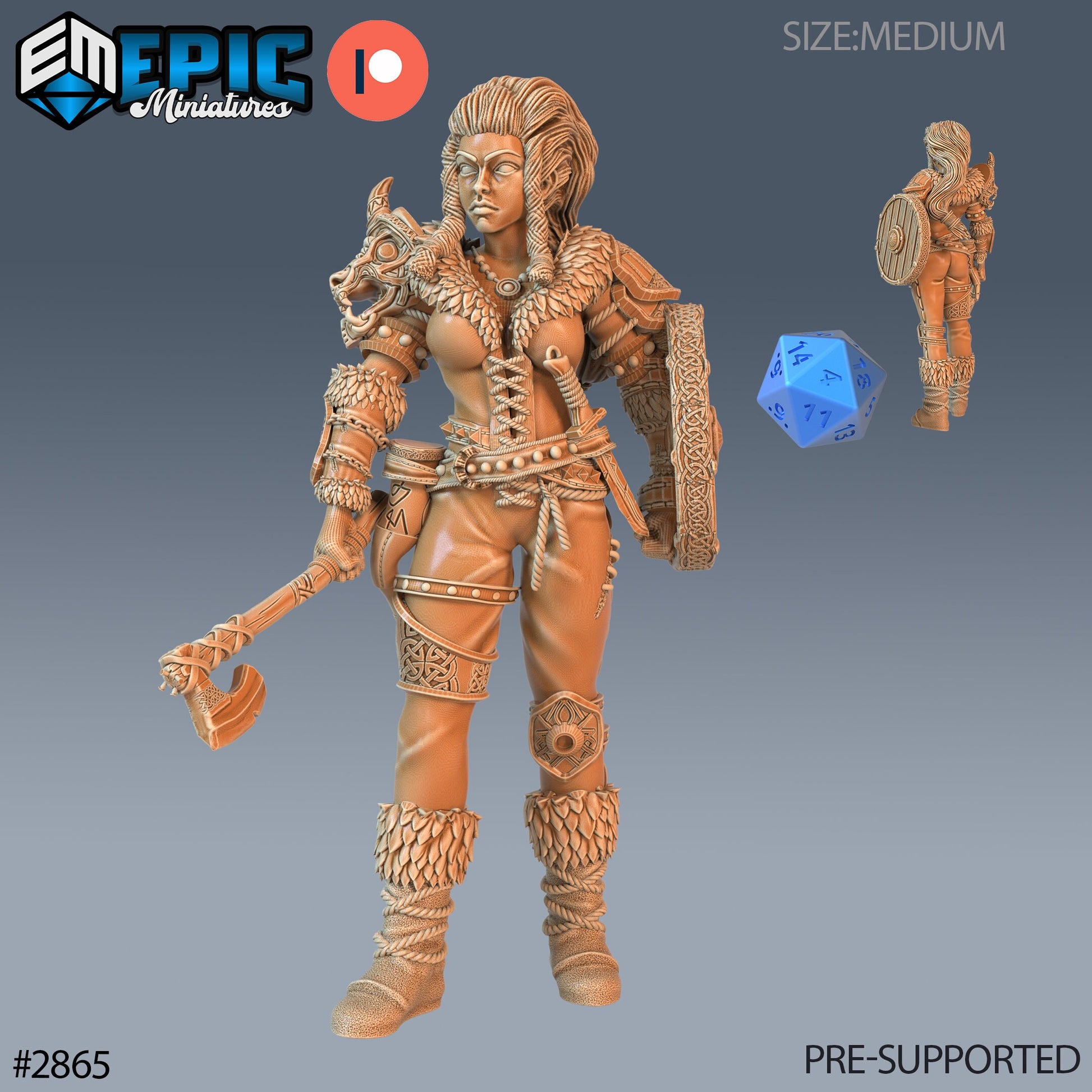 Viking Shieldmaiden Lathghertha- Epic Miniatures