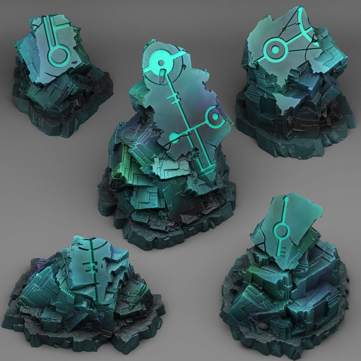 Alien Ruins Scatter Terrain - Fantastic Plants and Rocks