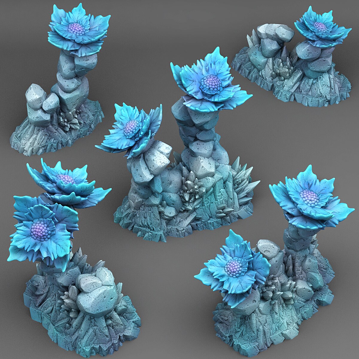 Frozen Flowers Scatter Terrain - Fantastic Plants and Rocks