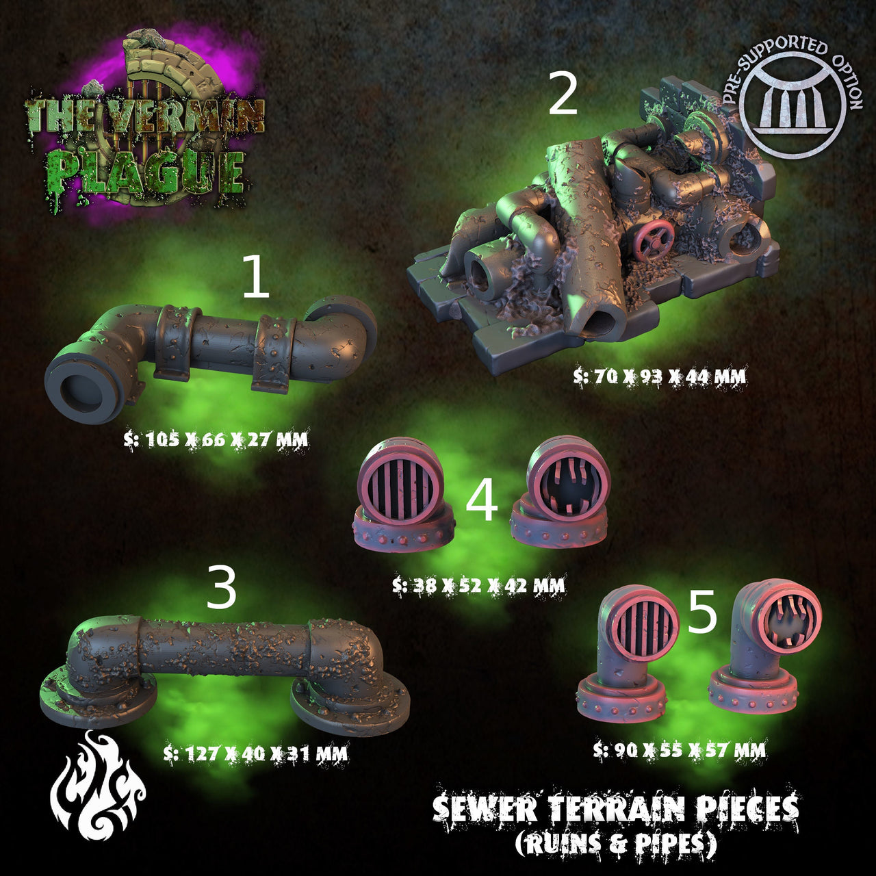 Sewer Terrain Ruins and Pipes - Crippled God Foundry - The Tainted Chapel