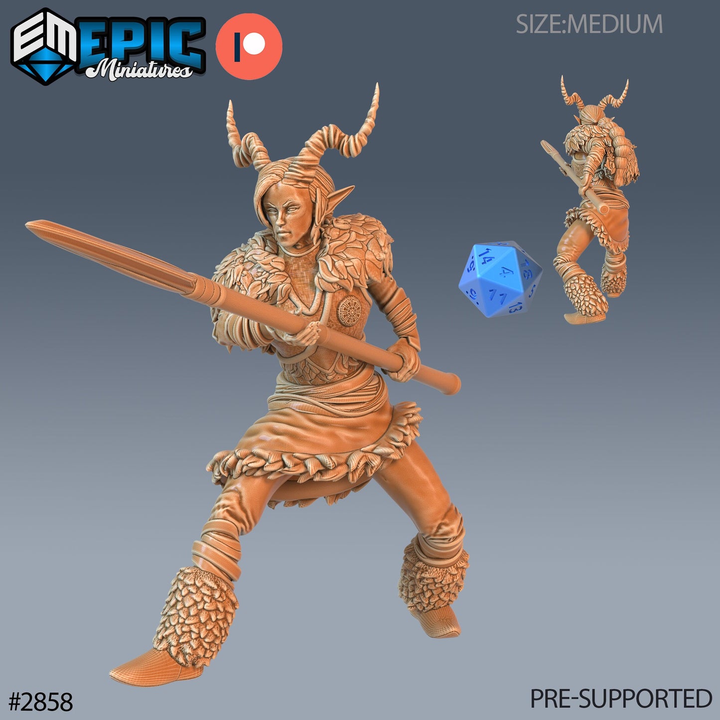 Tiefling Viking Female - Epic Miniatures