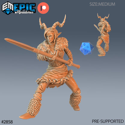 Tiefling Viking Female - Epic Miniatures