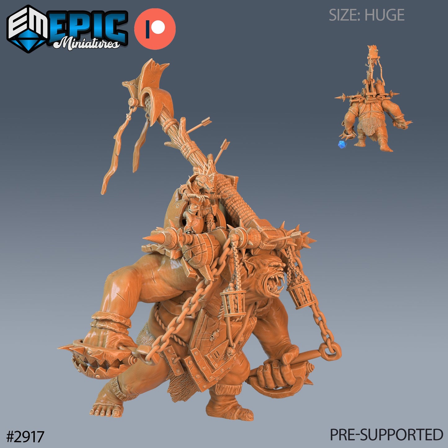 Goblin Throwing Troll- Epic Miniatures | Goblin Caves | 28mm | 32mm | Ogre