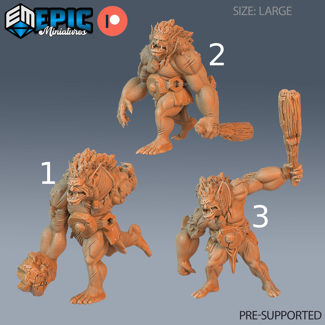 Stone Troll - Epic Miniatures | Pathfinder | 28mm | 32mm | Orc | Ogre