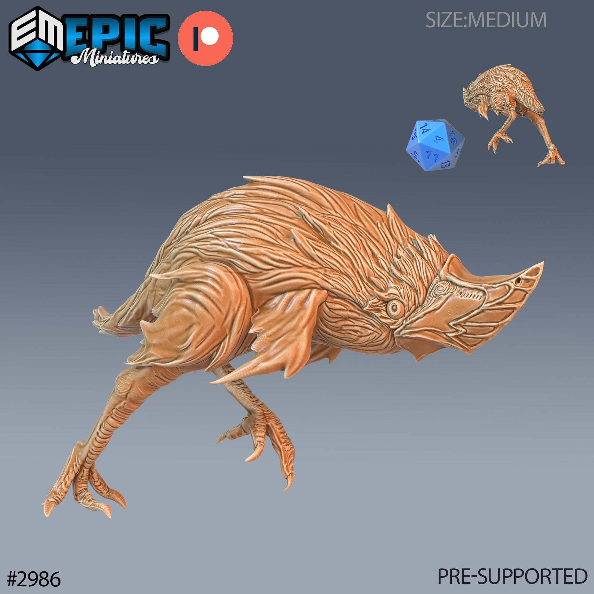 Beak Runner- Epic Miniatures | Pathfinder | 28mm | 32mm | Prehistoric | Bird