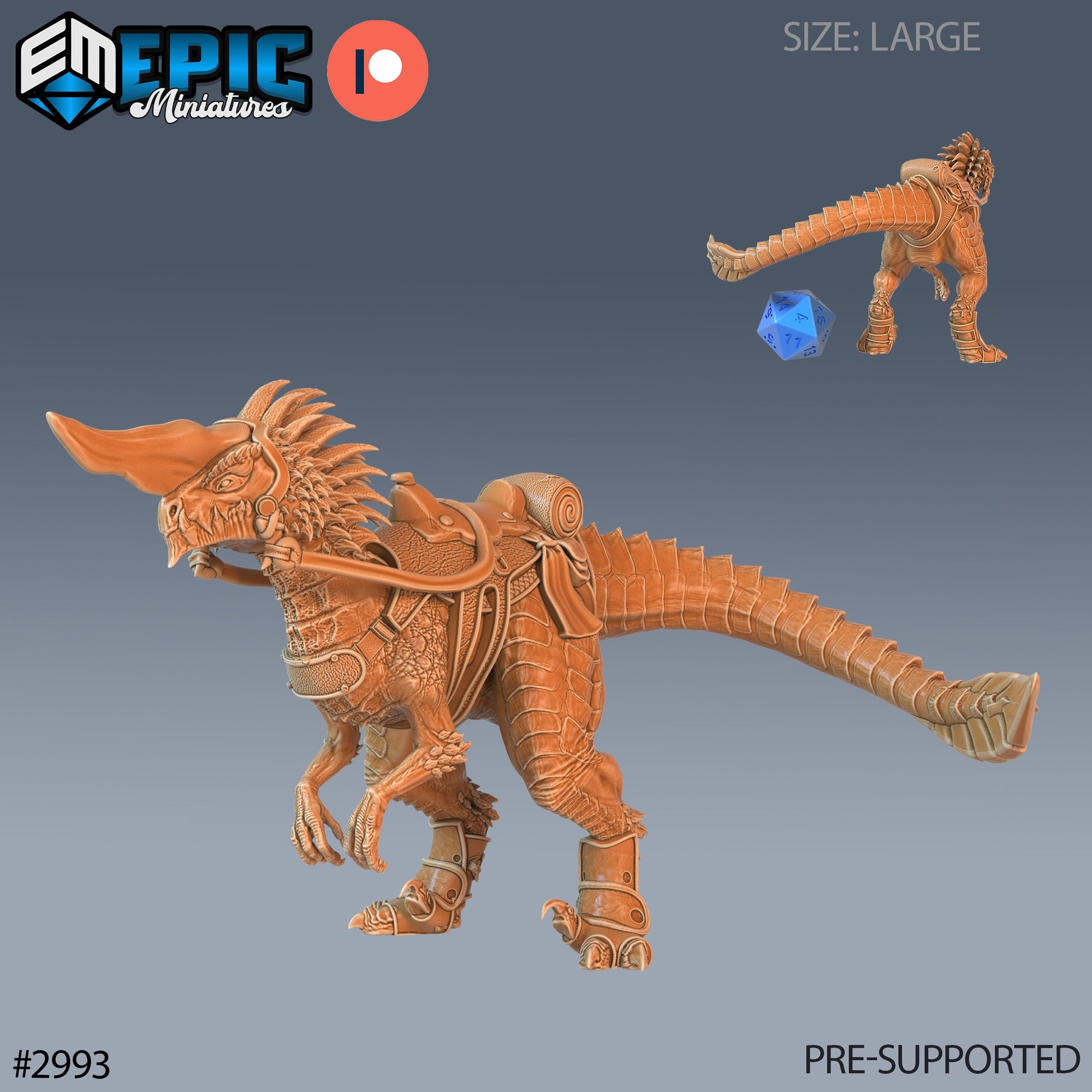 Long Horn Raptor - Epic Miniatures | Pathfinder | 28mm | 32mm | Dinosaur | Prehistoric