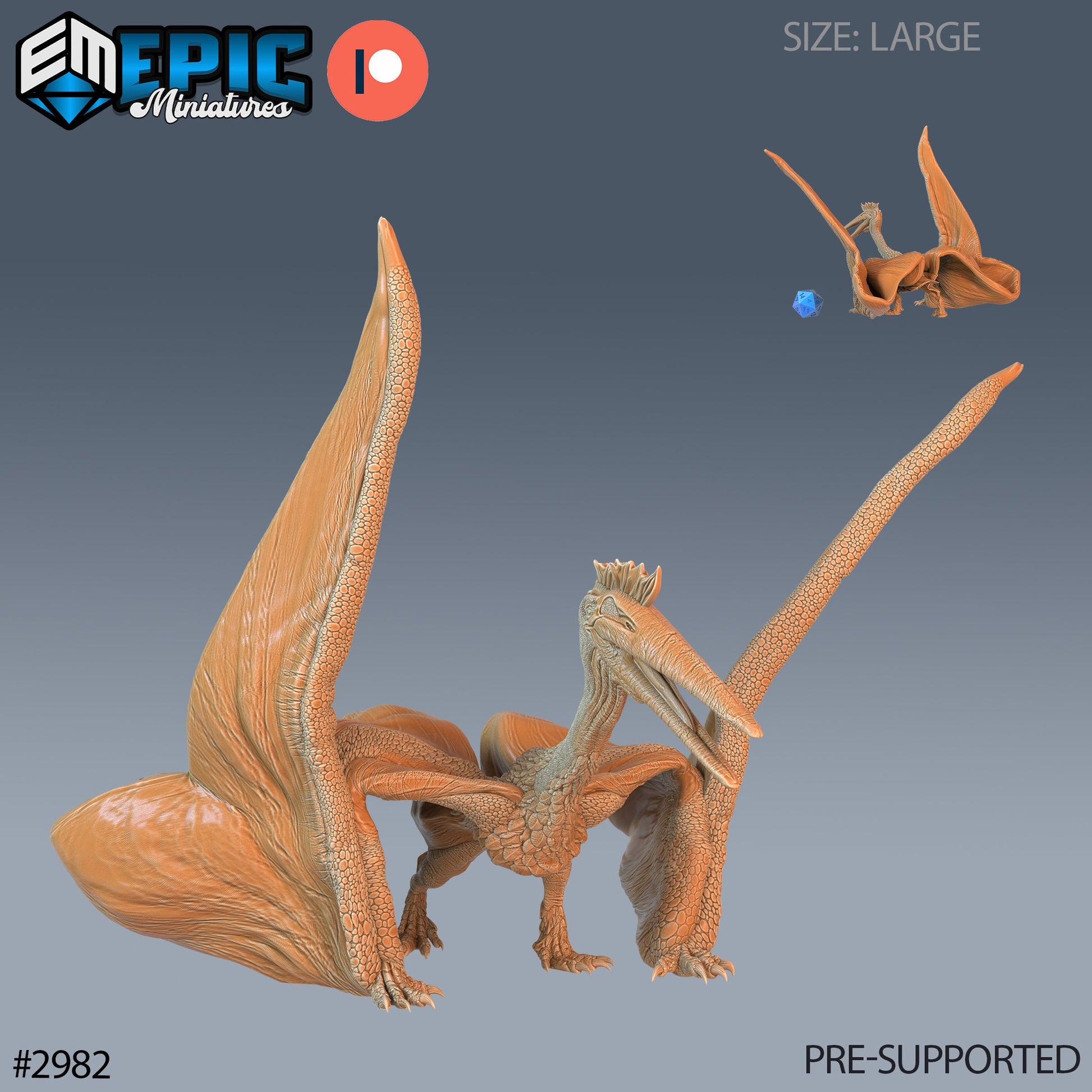 Quetzalcoatlu - Epic Miniatures | Pathfinder | 28mm | 32mm | Dinosaur | Prehistoric | pterodactyl