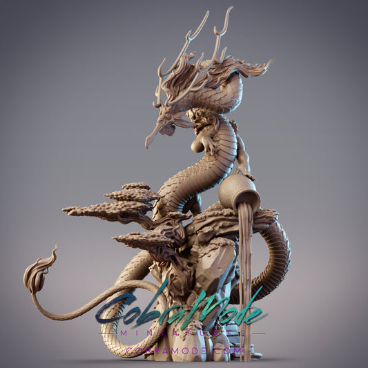 Dragon of the Earth - CobraMode | Miniature | D&D | Pathfinder | Wargaming | Roleplaying Games | 32mm | God | Rooster | Antlers