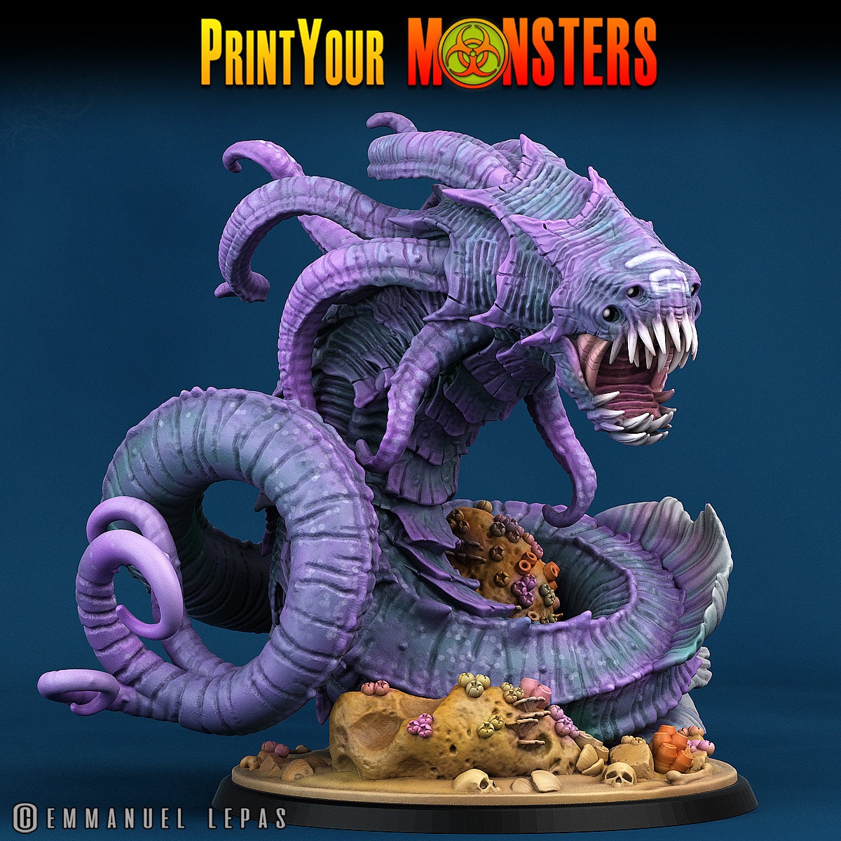 Giant Searaleth- Print Your Monsters | D&D  | 32mm | Sea Monster | Leviathan | Eel