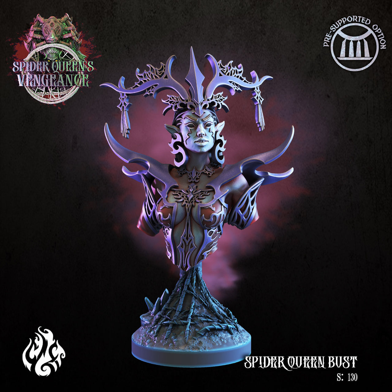 G'elyanna Abaeir the Spider Queen Bust- Crippled God Foundry | Spider Queens Vengeace | 32mm | Dark Elf