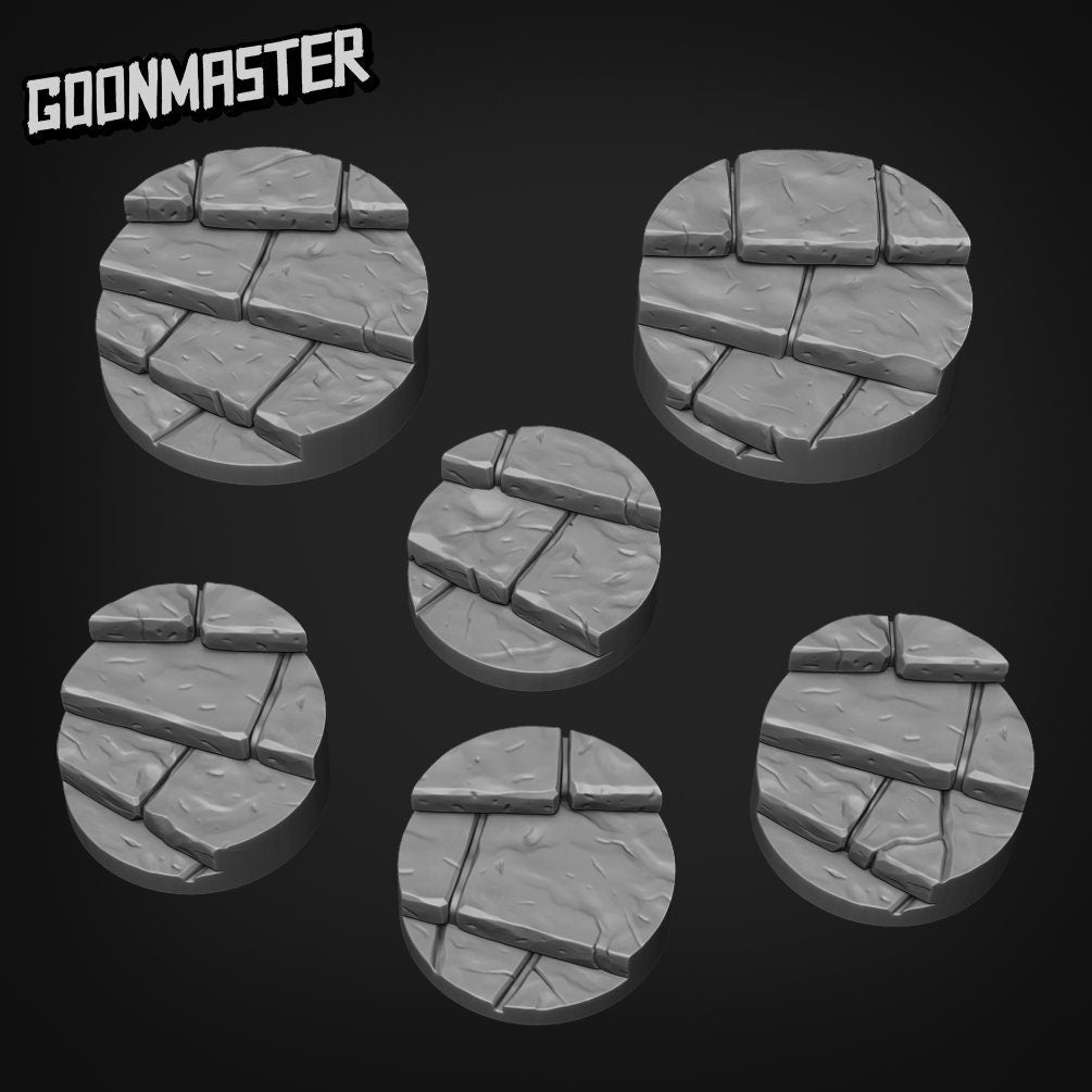 Stone Step Bases - Goonmaster |  Miniature | D&D | Pathfinder | Wargaming | Roleplaying Games | 32mm | Castle