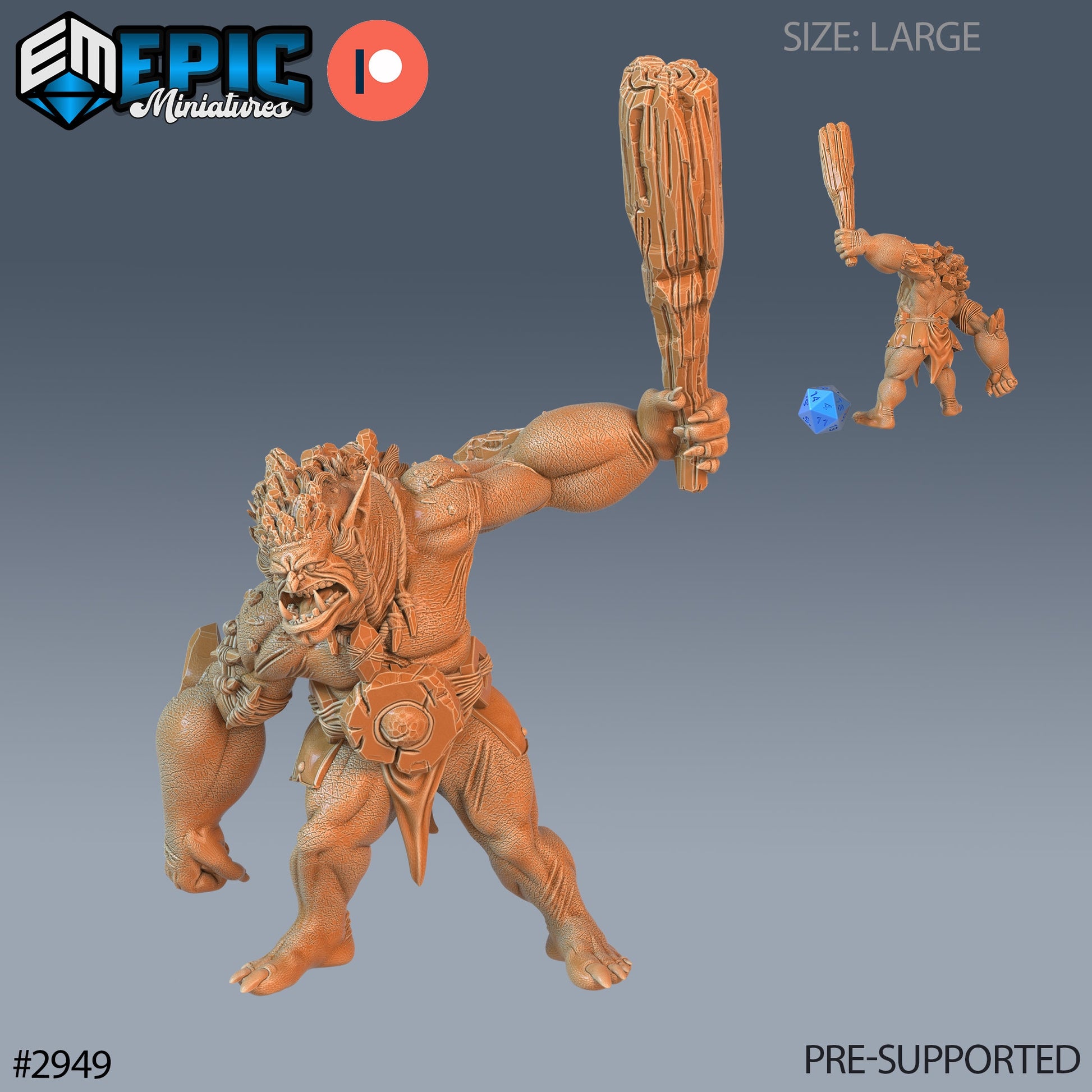 Stone Troll - Epic Miniatures | Pathfinder | 28mm | 32mm | Orc | Ogre