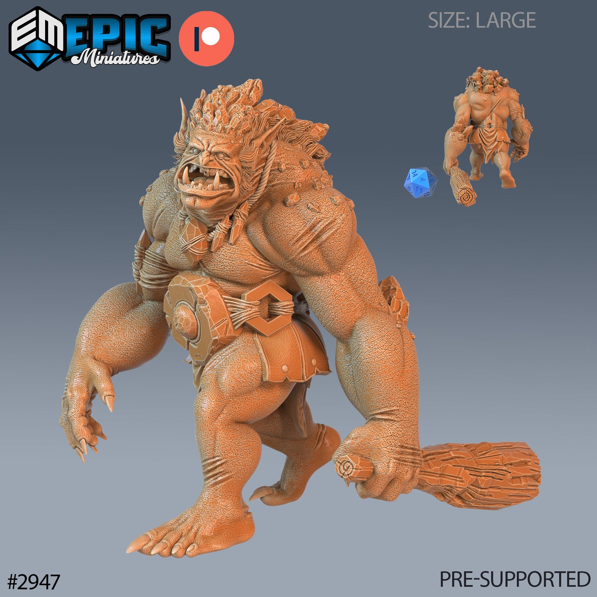 Stone Troll - Epic Miniatures | Pathfinder | 28mm | 32mm | Orc | Ogre