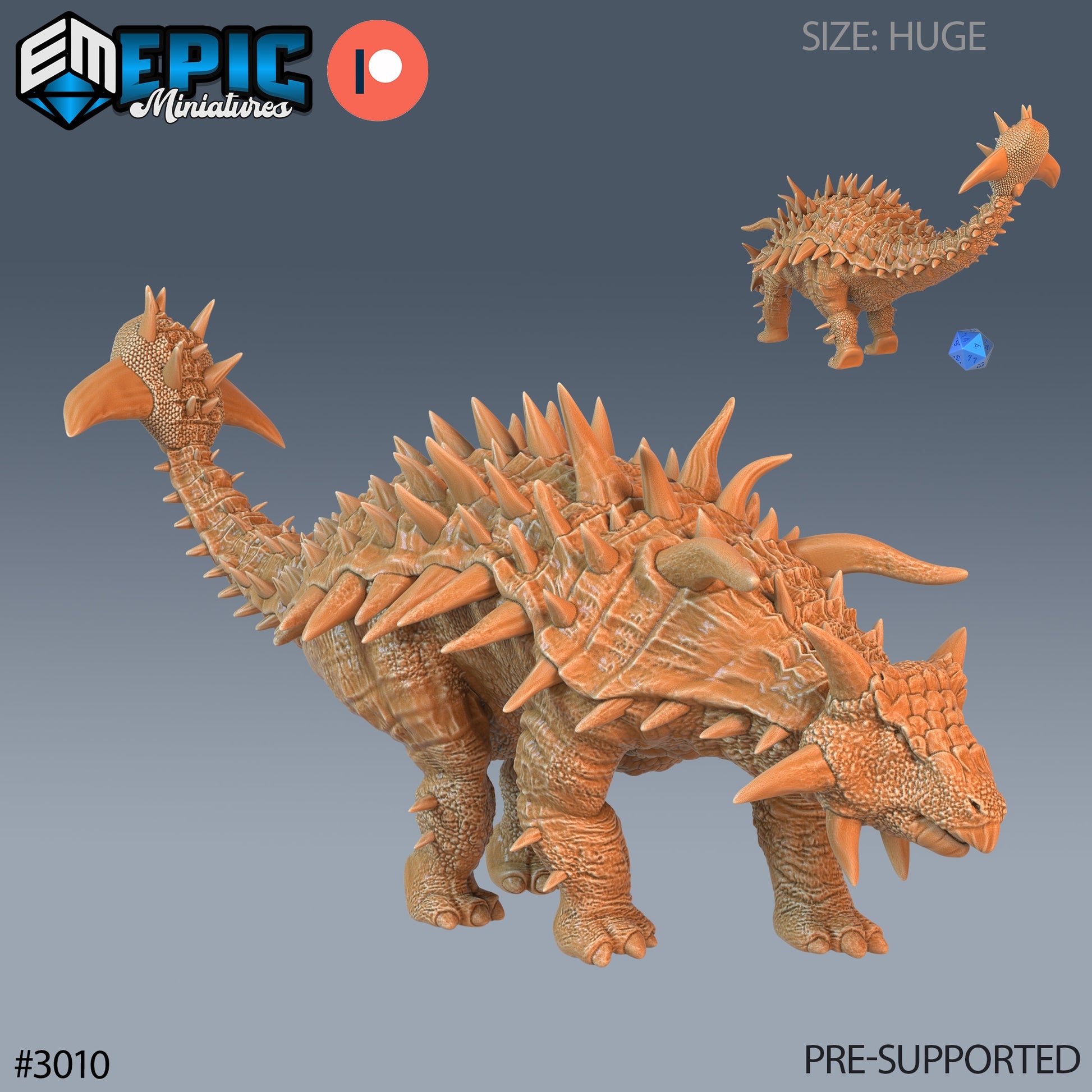 Anklyosaurus - Epic Miniatures | Pathfinder | 28mm | 32mm | Dinosaur | Prehistoric