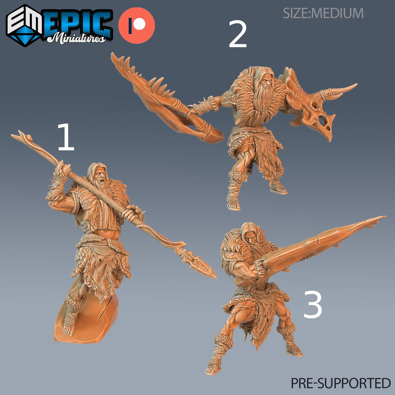 Caveman Barbarian- Epic Miniatures | Pathfinder | 28mm | 32mm | Prehistoric | Neanderthal