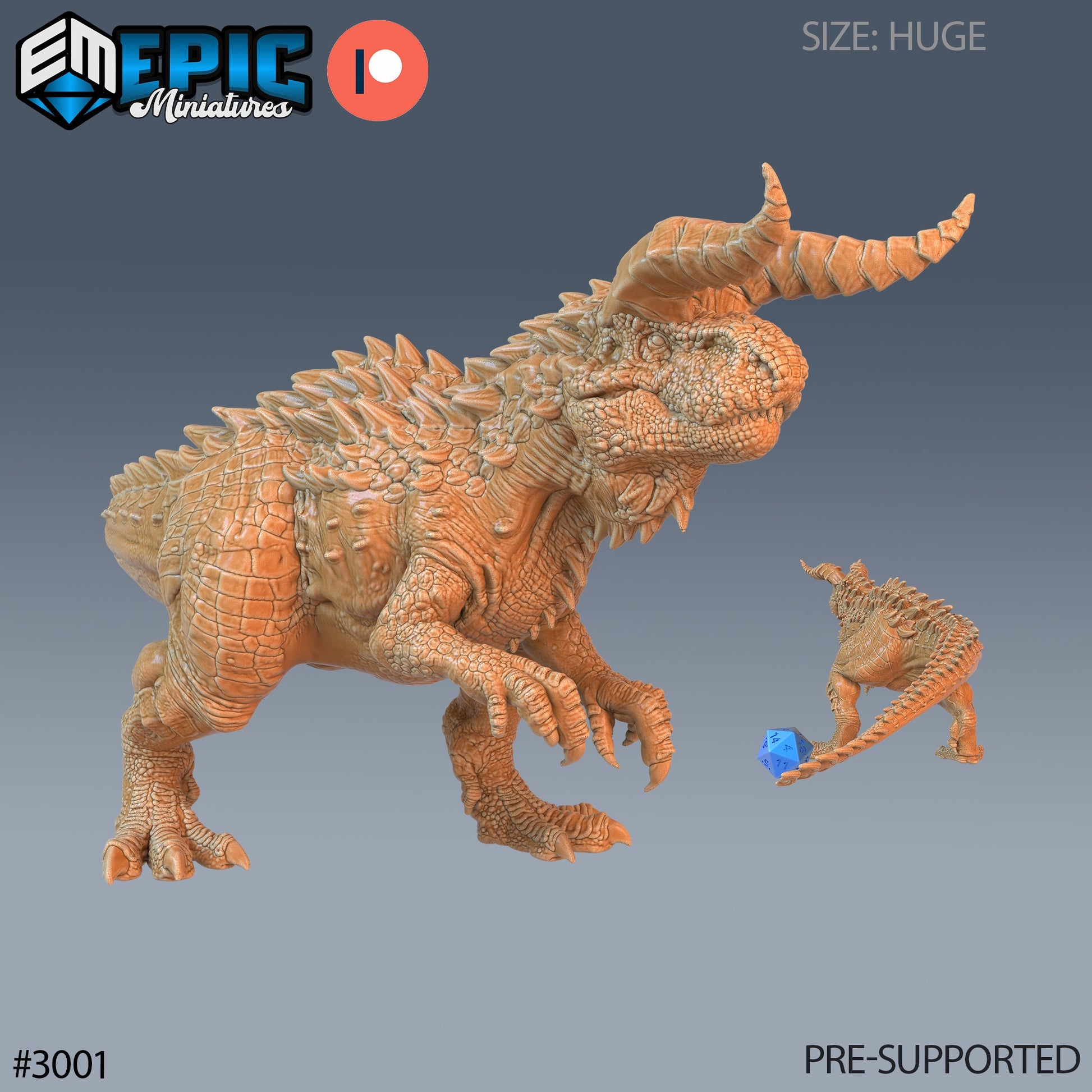 Carnotaurus - Epic Miniatures | Pathfinder | 28mm | 32mm | Dinosaur | Prehistoric