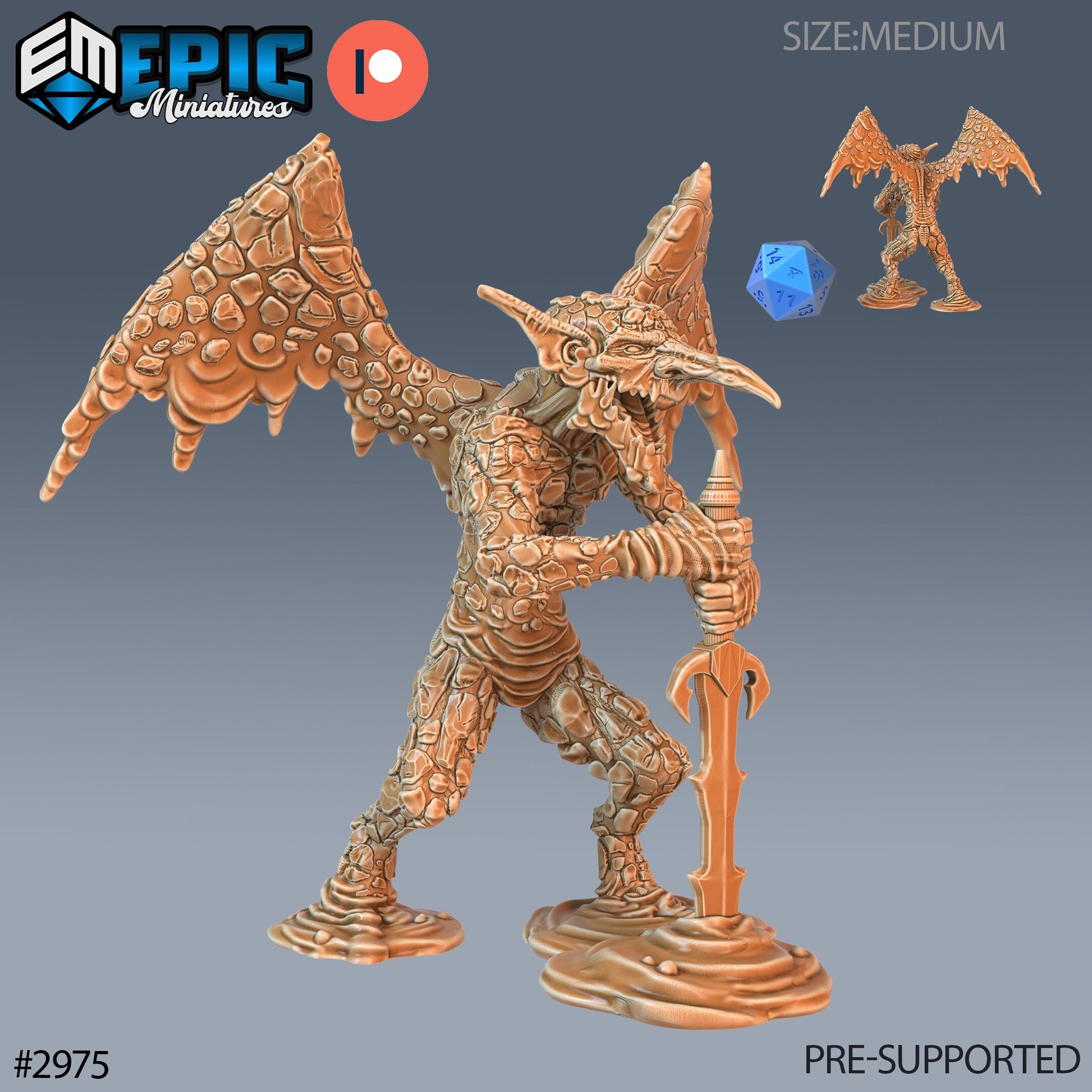 Magma Mephit - Epic Miniatures | Pathfinder | 28mm | 32mm | Prehistoric | Elemental | Demon | Devil